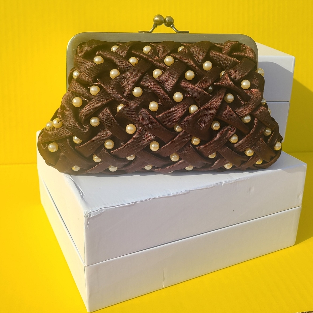 Pearly Brown Evening Clutch